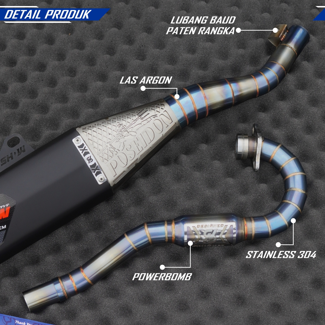 KNALPOT POSEIDON V2 ALA TITANIUM KLX150 CRF150 WR155 SHADOW EXHAUST SYSTEM