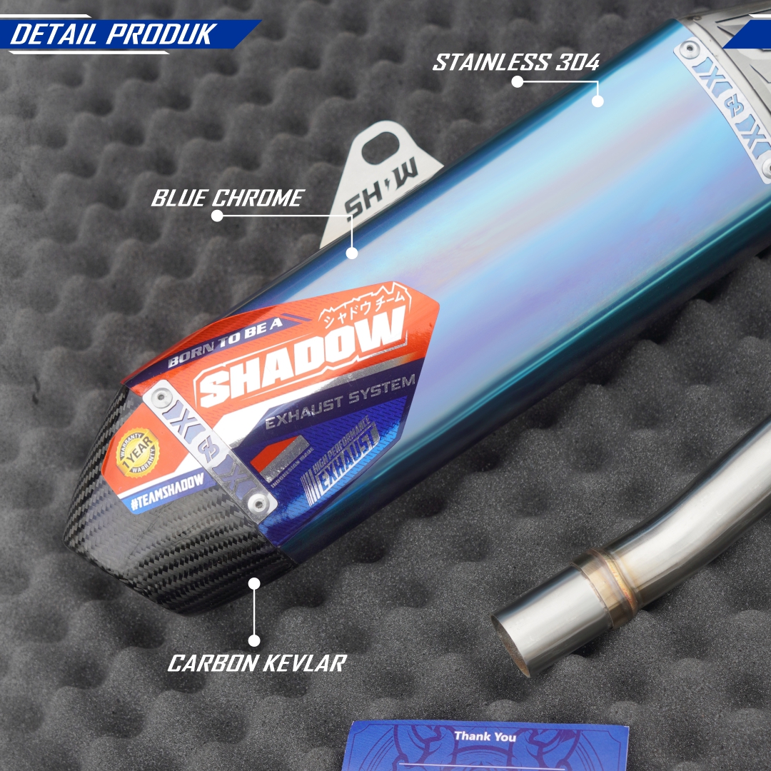 KNALPOT POSEIDON BLUE KLX150 CRF150 WR155 SHADOW EXHAUST SYSTEM