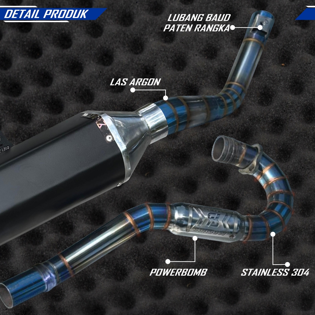 KNALPOT KATEMI BLACK ALA TITANIUM KLX150 CRF150 WR155 SHADOW EXHAUST SYSTEM